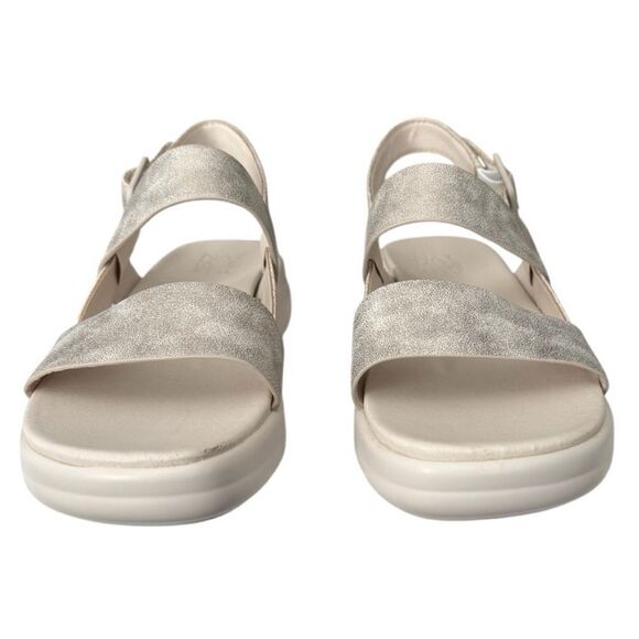 New Naturalizer Coast Gold Faux Leather Wedge Sandals Platinum Women’s Size 8 - Picture 2 of 11